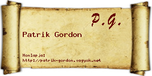 Patrik Gordon névjegykártya